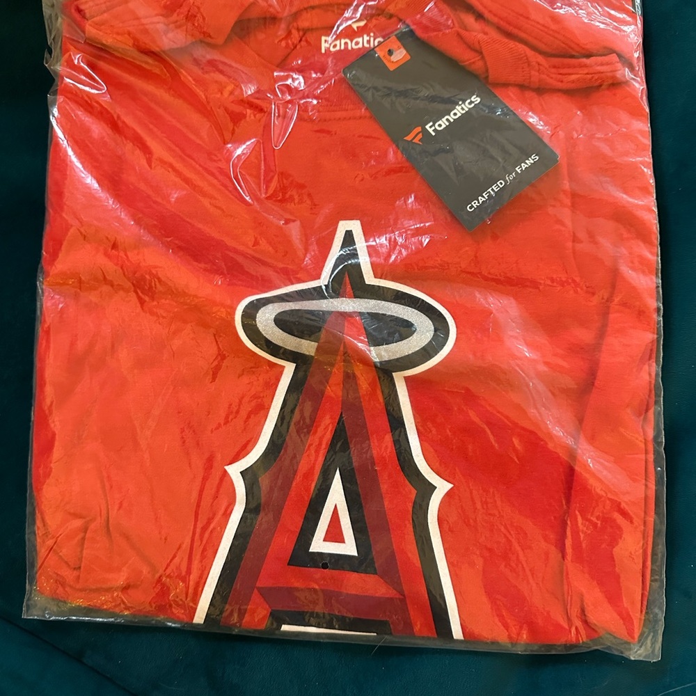 Fanatics Bright Red Tee with Angels Logo